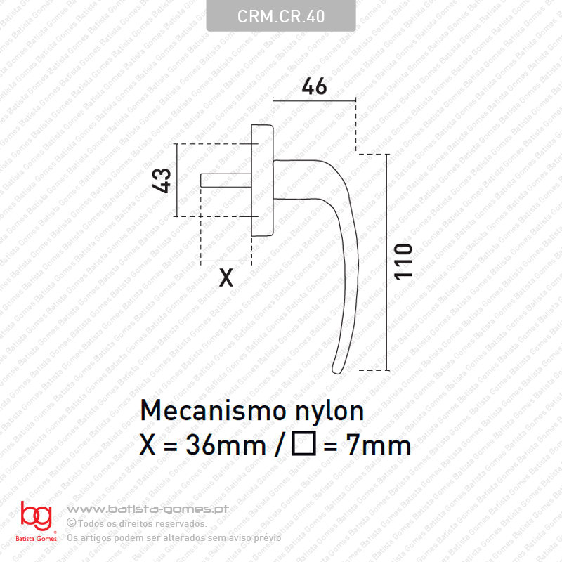 Cremone / Puxador DK - Drey keep - LAT�O